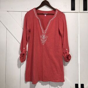 Lilly Pulitzer Women’s Size Medium Eliana Embroidered Tunic Top Long Sleeve Knit